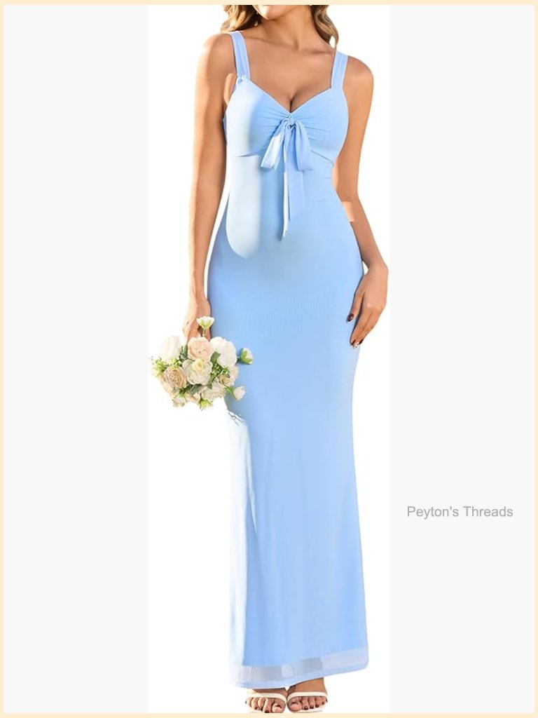 Mesh Floral Maxi Bodycon Formal Wedding Guest Dress